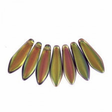 Czech Glass Daggers beads 5x16mm Crystal magic orchid